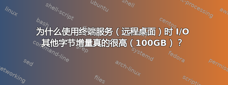 为什么使用终端服务（远程桌面）时 I/O 其他字节增量真的很高（100GB）？