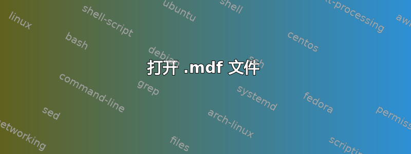 打开 .mdf 文件