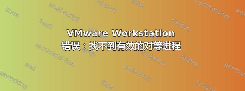 VMware Workstation 错误：找不到有效的对等进程