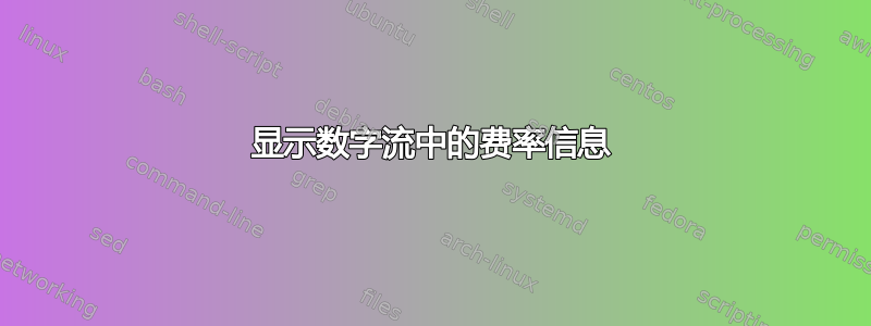 显示数字流中的费率信息