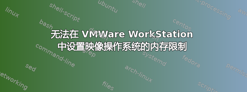 无法在 VMWare WorkStation 中设置映像操作系统的内存限制