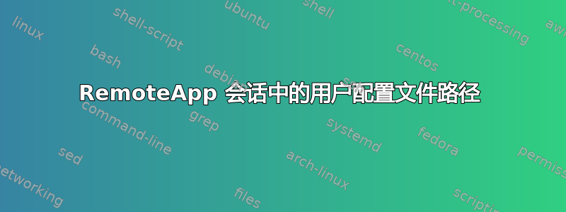 RemoteApp 会话中的用户配置文件路径