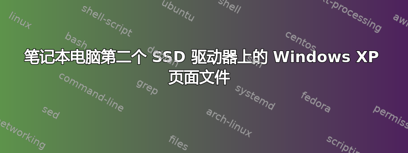 笔记本电脑第二个 SSD 驱动器上的 Windows XP 页面文件 