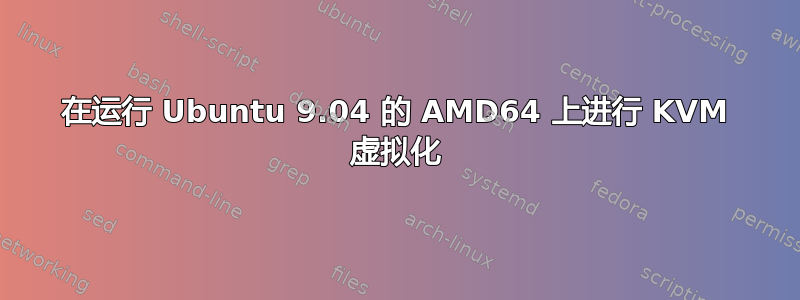 在运行 Ubuntu 9.04 的 AMD64 上进行 KVM 虚拟化