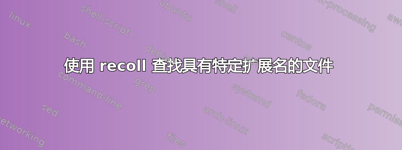 使用 recoll 查找具有特定扩展名的文件