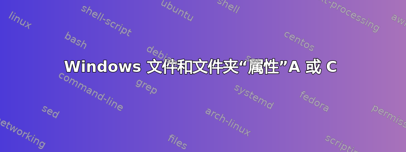 Windows 文件和文件夹“属性”A 或 C