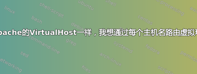 像apache的VirtualHost一样，我想通过每个主机名路由虚拟环境