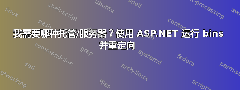 我需要哪种托管/服务器？使用 ASP.NET 运行 bins 并重定向 