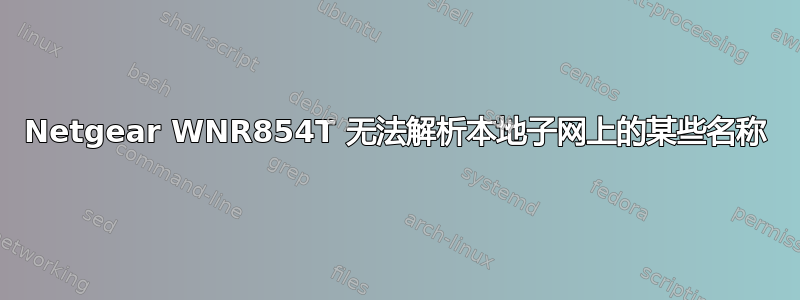 Netgear WNR854T 无法解析本地子网上的某些名称