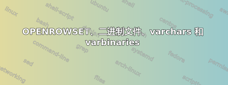 OPENROWSET、二进制文件、varchars 和 varbinaries