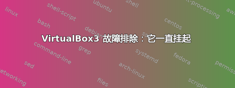 VirtualBox3 故障排除：它一直挂起