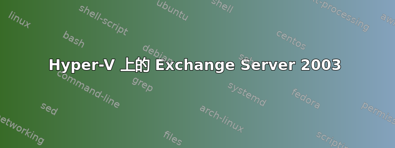 Hyper-V 上的 Exchange Server 2003