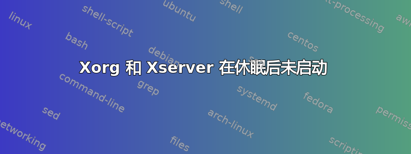 Xorg 和 Xserver 在休眠后未启动