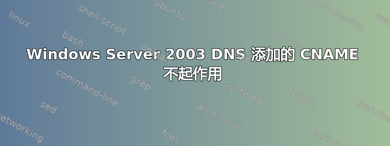 Windows Server 2003 DNS 添加的 CNAME 不起作用