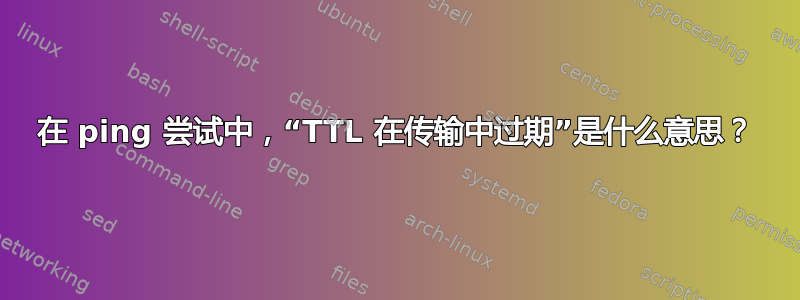 在 ping 尝试中，“TTL 在传输中过期”是什么意思？