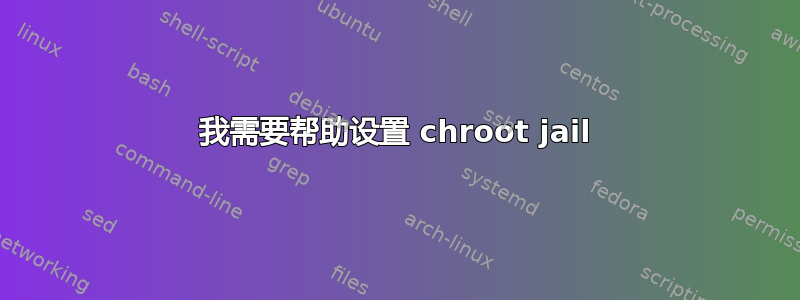 我需要帮助设置 chroot jail