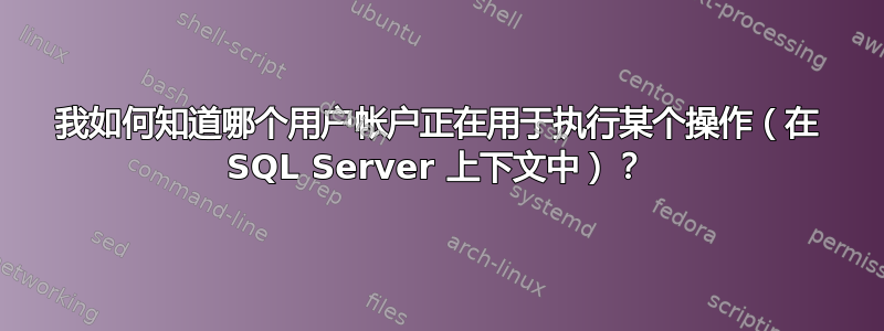 我如何知道哪个用户帐户正在用于执行某个操作（在 SQL Server 上下文中）？