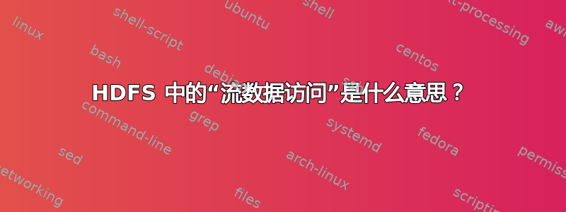 HDFS 中的“流数据访问”是什么意思？