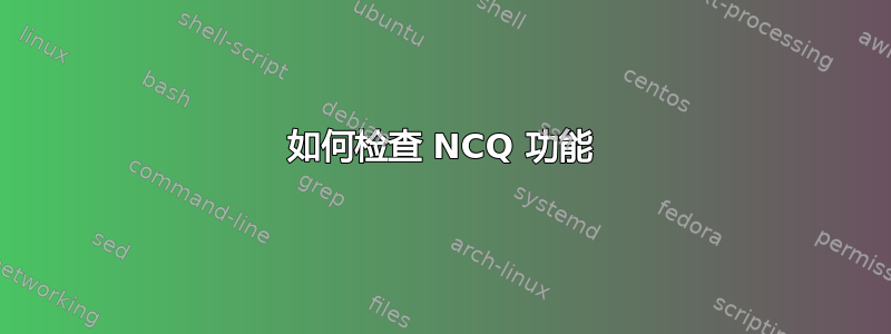 如何检查 NCQ 功能