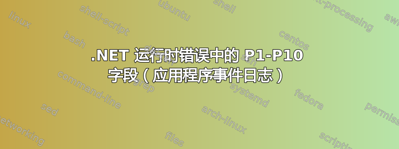 .NET 运行时错误中的 P1-P10 字段（应用程序事件日志）