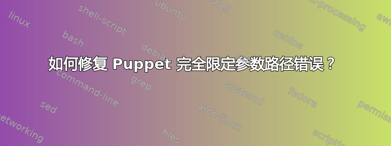 如何修复 Puppet 完全限定参数路径错误？