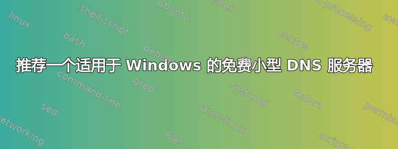 推荐一个适用于 Windows 的免费小型 DNS 服务器 