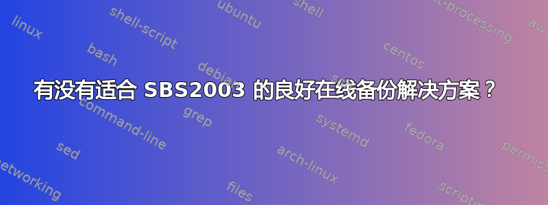 有没有适合 SBS2003 的良好在线备份解决方案？ 