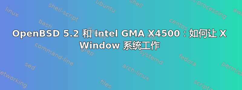 OpenBSD 5.2 和 Intel GMA X4500：如何让 X Window 系统工作