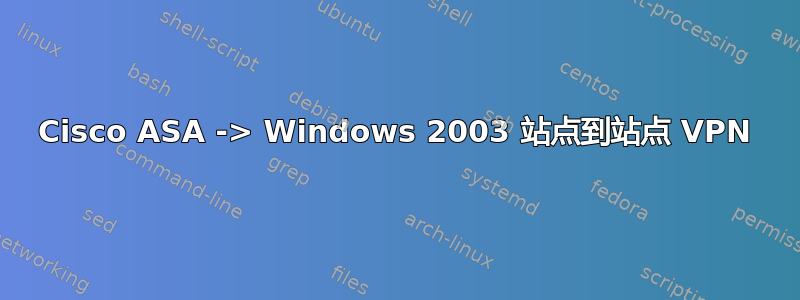 Cisco ASA -> Windows 2003 站点到站点 VPN