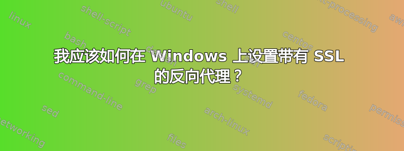 我应该如何在 Windows 上设置带有 SSL 的反向代理？