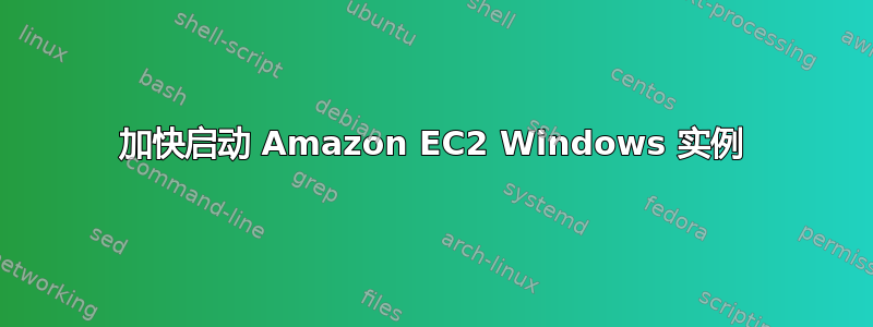 加快启动 Amazon EC2 Windows 实例