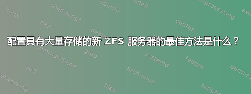 配置具有大量存储的新 ZFS 服务器的最佳方法是什么？