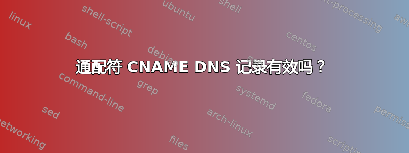 通配符 CNAME DNS 记录有效吗？