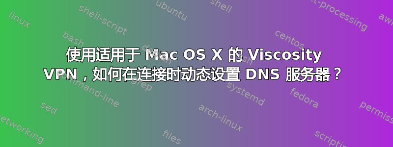 使用适用于 Mac OS X 的 Viscosity VPN，如何在连接时动态设置 DNS 服务器？