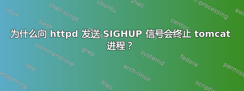 为什么向 httpd 发送 SIGHUP 信号会终止 tomcat 进程？