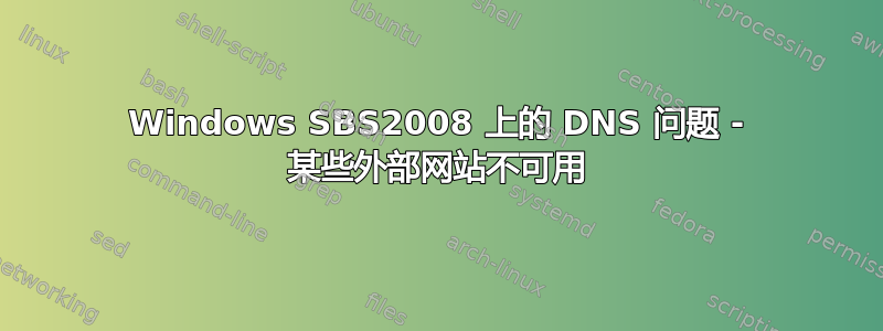 Windows SBS2008 上的 DNS 问题 - 某些外部网站不可用