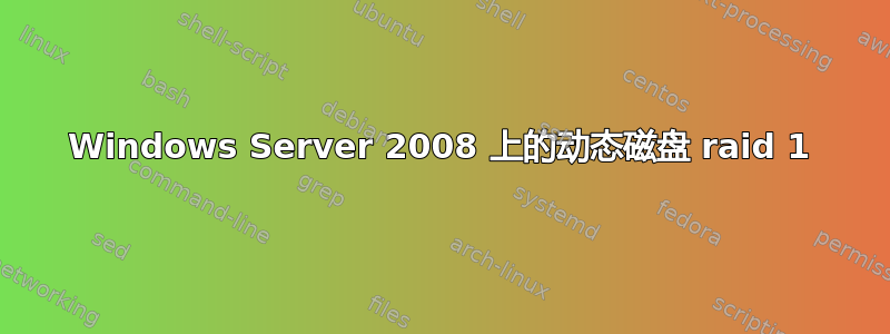 Windows Server 2008 上的动态磁盘 raid 1