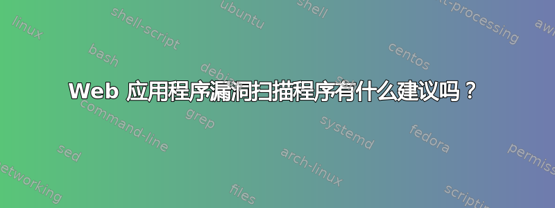 Web 应用程序漏洞扫描程序有什么建议吗？