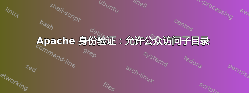 Apache 身份验证：允许公众访问子目录