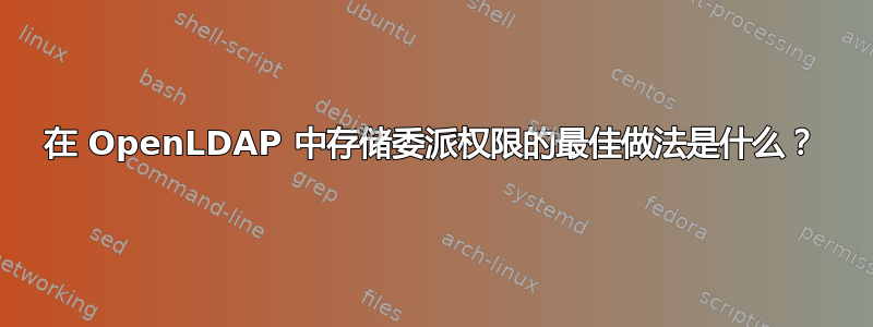 在 OpenLDAP 中存储委派权限的最佳做法是什么？