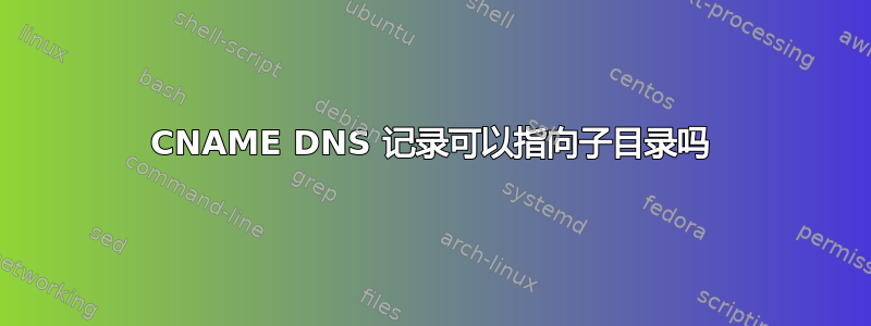 CNAME DNS 记录可以指向子目录吗