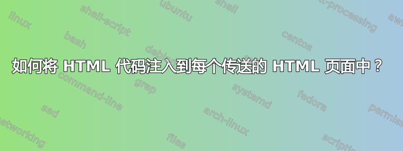 如何将 HTML 代码注入到每个传送的 HTML 页面中？