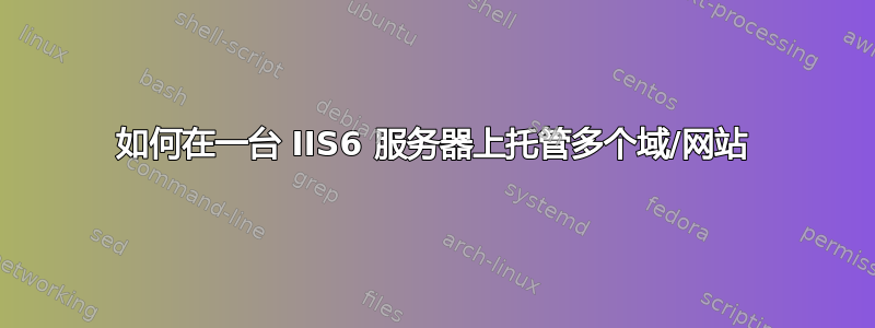 如何在一台 IIS6 服务器上托管多个域/网站