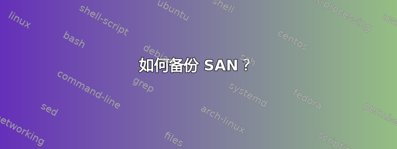 如何备份 SAN？