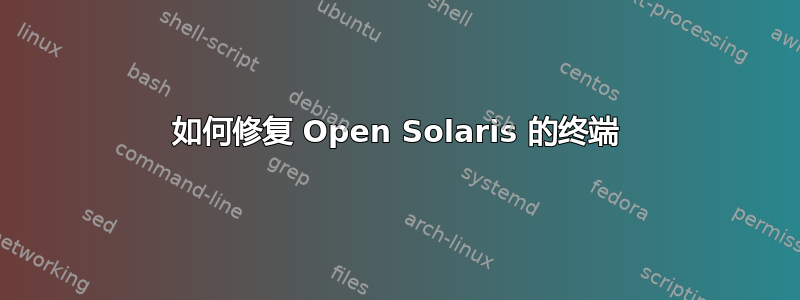 如何修复 Open Solaris 的终端