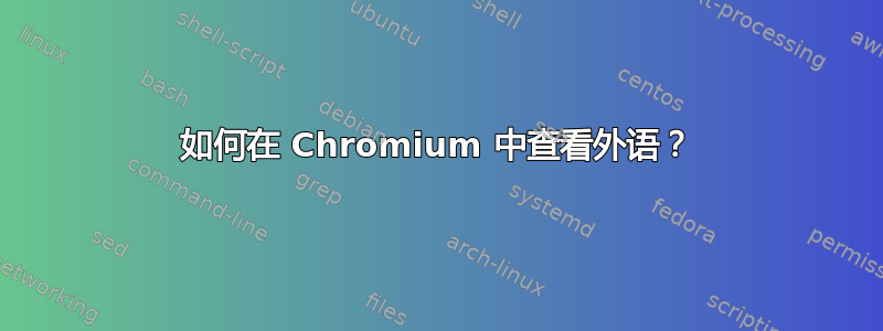 如何在 Chromium 中查看外语？