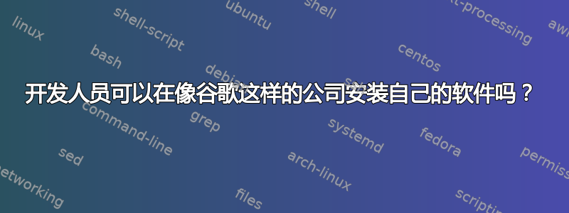 开发人员可以在像谷歌这样的公司安装自己的软件吗？