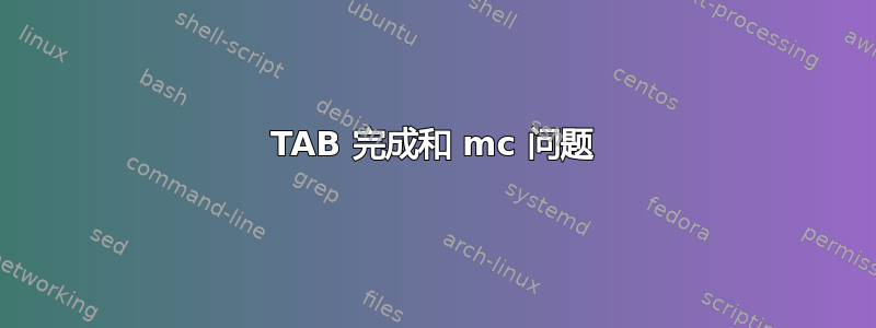 TAB 完成和 mc 问题