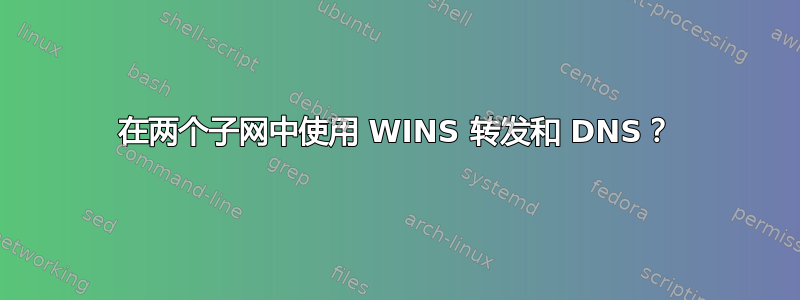 在两个子网中使用 WINS 转发和 DNS？