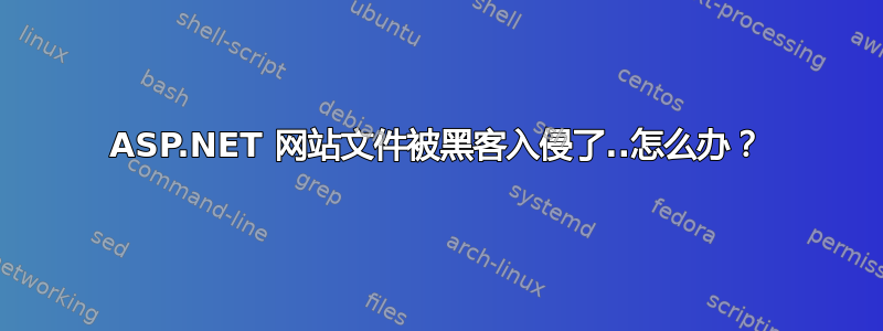 ASP.NET 网站文件被黑客入侵了..怎么办？